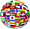 World globe of flags icon